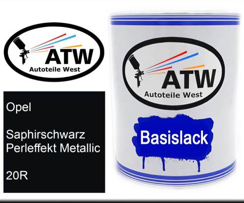 Opel, Saphirschwarz Perleffekt Metallic, 20R: 1L Lackdose, von ATW Autoteile West.